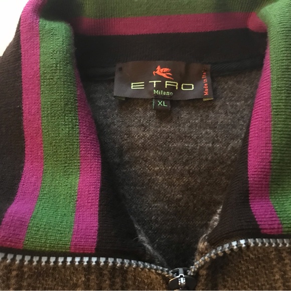 Etro Mens 100% wool Zippered sweater - Picture 2 of 8